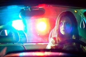 Police approach at a traffic stop